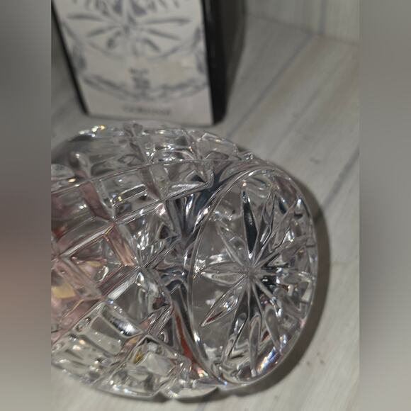 Vtg Gorham Clear Cut Crystal Decanter Ornate Stopper Original Box BarWare German - Picture 9 of 9